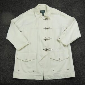 Lauren Ralph Lauren White Toggle Bomber Jacket